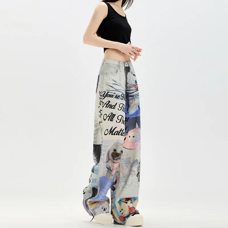 Whimsical Graphic Denim