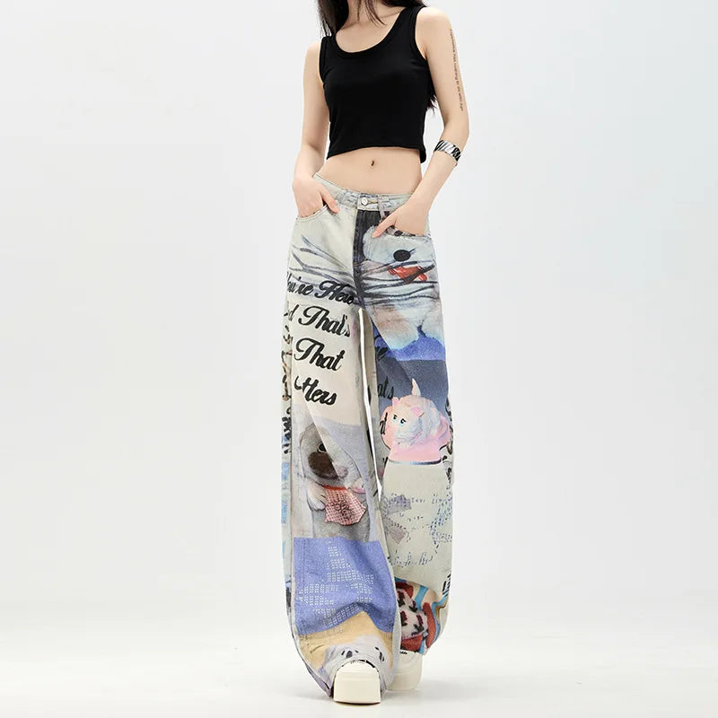 Whimsical Graphic Denim