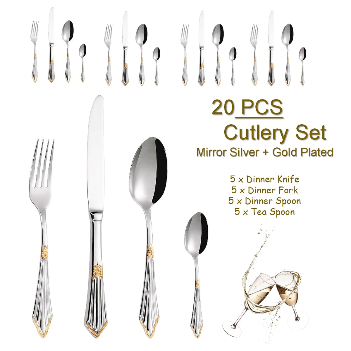 Ergonomic Gold Flatware