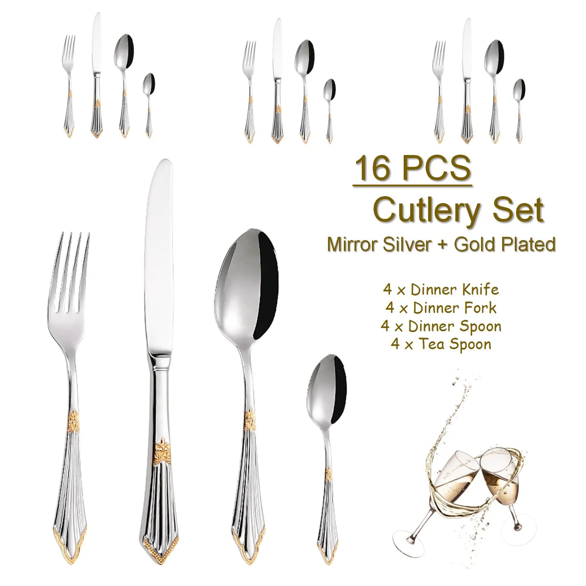Ergonomic Gold Flatware