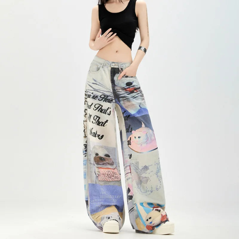 Whimsical Graphic Denim